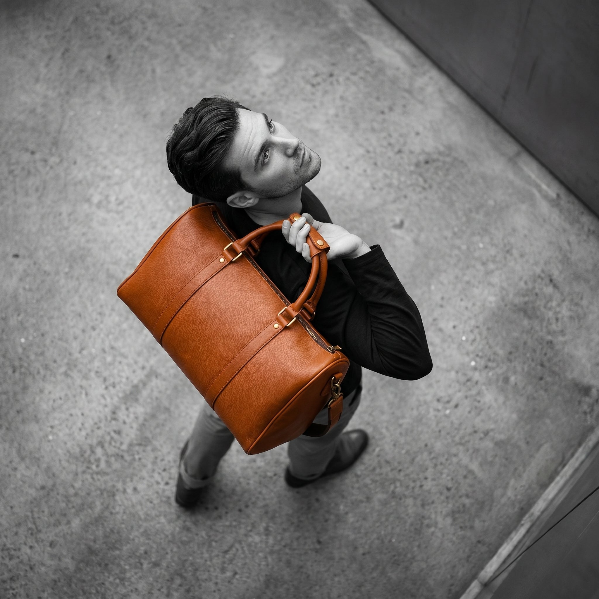 aaron leather travel duffel bag Hard Wax Weekender Vintage Holdall This handcrafted leather duffle is more than a travel essential Luxury Hair-On Leather Duffle Bag