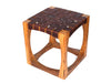 Carolina Teak Wood Stool - Walnut Brown - Aaron Leather Goods