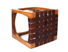 Carolina Teak Wood Stool - Walnut Brown - Aaron Leather Goods