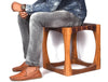 Carolina Teak Wood Stool - Walnut Brown - Aaron Leather Goods