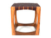 Carolina Teak Wood Stool - Walnut Brown - Aaron Leather Goods