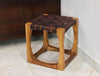 Carolina Teak Wood Stool - Walnut Brown - Aaron Leather Goods