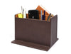 Orizzonte Office Table Organizer - Dark Brown - Aaron Leather Goods