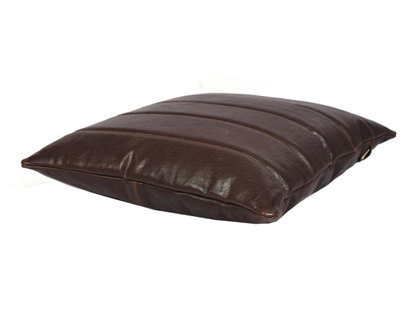 Baltimore Leather Pillow Cover - Walnut Brown - Aaron Leather Goods