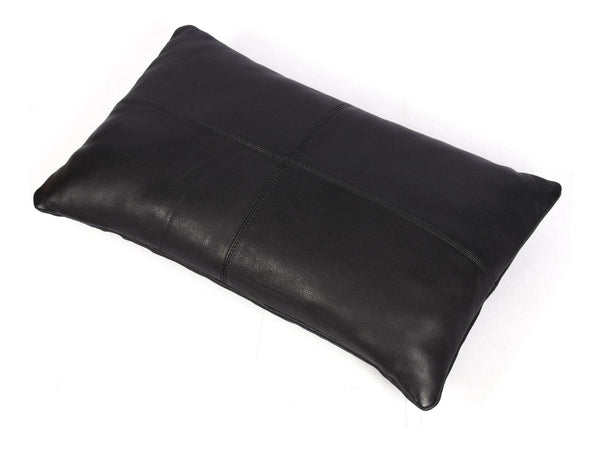 Arizona Leather Pillow Cover - Raven Black - Aaron Leather Goods