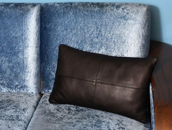 Arizona Leather Pillow Cover - Raven Black - Aaron Leather Goods