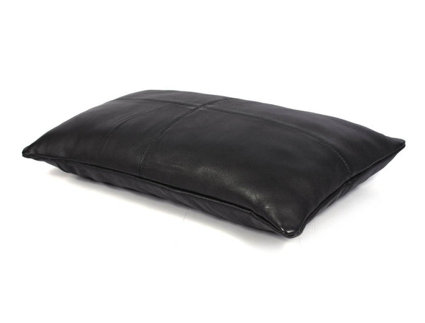 Arizona Leather Pillow Cover - Raven Black - Aaron Leather Goods