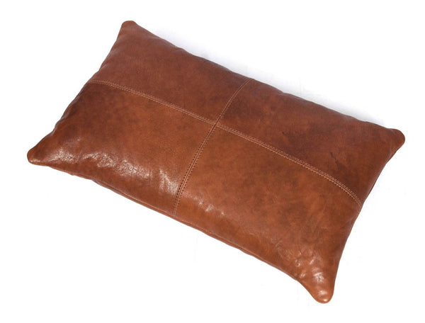 Arizona Leather Pillow Cover - Brown - Aaron Leather Goods