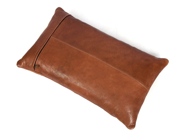 Arizona Leather Pillow Cover - Brown - Aaron Leather Goods