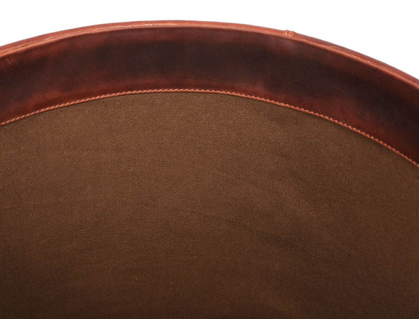 Jolanda Leather Wastebasket - Walnut Brown - Aaron Leather Goods