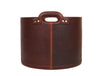 Jolanda Leather Wastebasket - Walnut Brown - Aaron Leather Goods