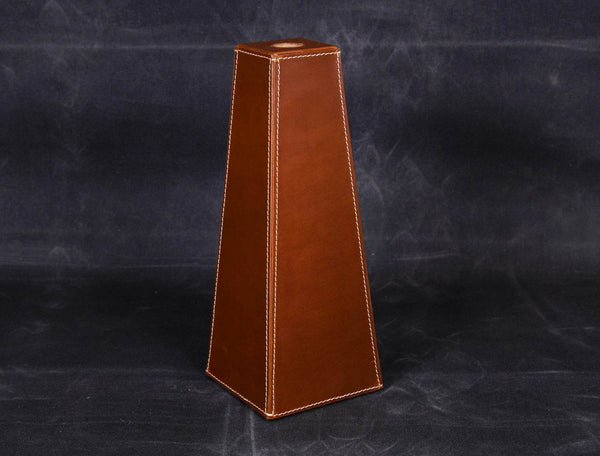 San Francisco Leather Flower Vase - Walnut Brown - Aaron Leather Goods