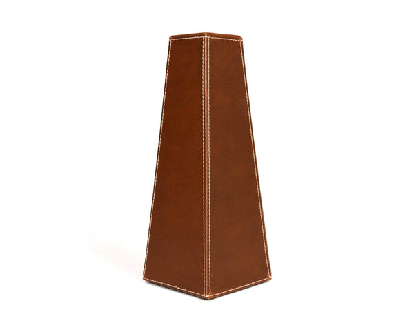 San Francisco Leather Flower Vase - Walnut Brown - Aaron Leather Goods