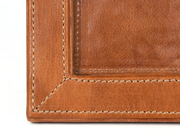 Roland Leather Photo Frame - Caramel Brown - Aaron Leather Goods