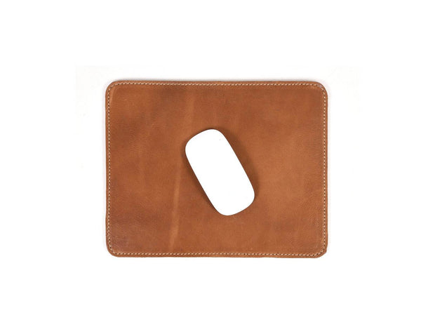 Riesling Leather Mouse Tray - Caramel Brown - Aaron Leather Goods