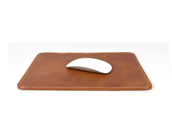 Riesling Leather Mouse Tray - Caramel Brown - Aaron Leather Goods