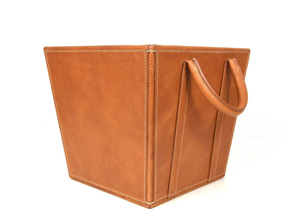 Damocle Leather Bin - Caramel Brown - Aaron Leather Goods