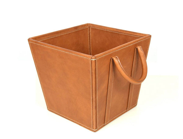 Damocle Leather Bin - Caramel Brown - Aaron Leather Goods