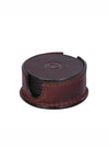 Cannes Leather Coaster - Walnut Brown - Aaron Leather Goods