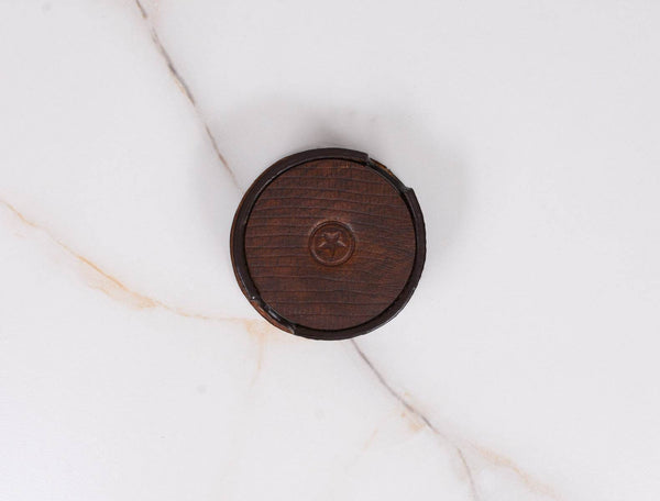 Cannes Leather Coaster - Exotic Print - Aaron Leather Goods