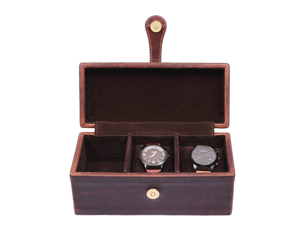 Robinson Leather Watch Case - Walnut Brown - Aaron Leather Goods