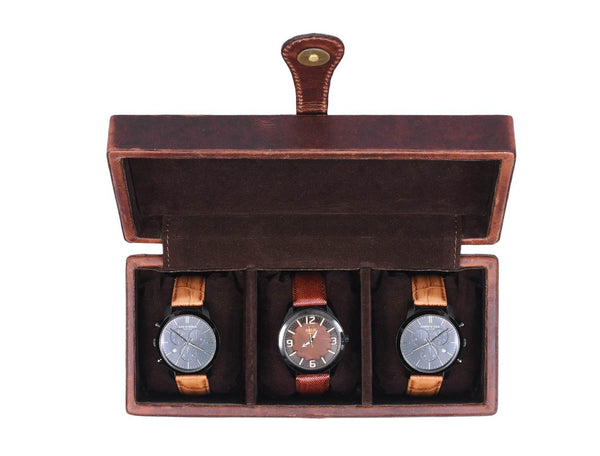 Robinson Leather Watch Case - Walnut Brown - Aaron Leather Goods