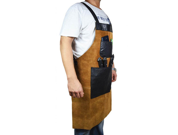 Florence Suede Apron - Raven Black - Aaron Leather Goods