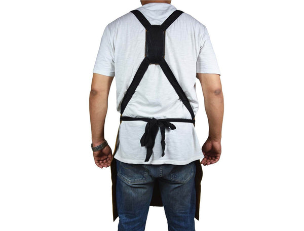 Florence Suede Apron - Raven Black - Aaron Leather Goods