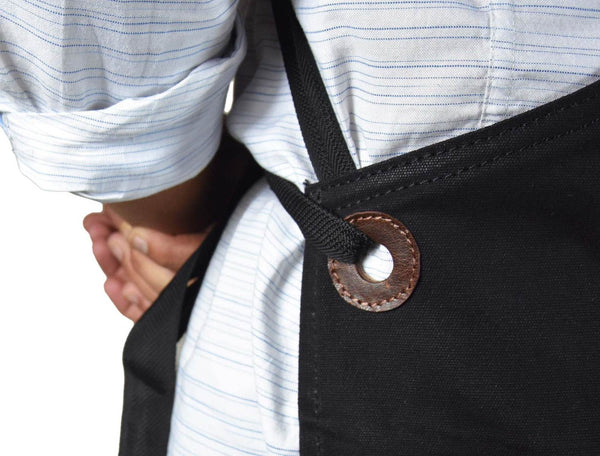 Turin Waxed Canvas Apron - Raven Black - Aaron Leather Goods