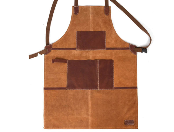 Florence Suede Apron - Chestnut - Aaron Leather Goods