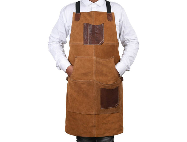 Arucas Suede Apron - Caramel Brown - Aaron Leather Goods