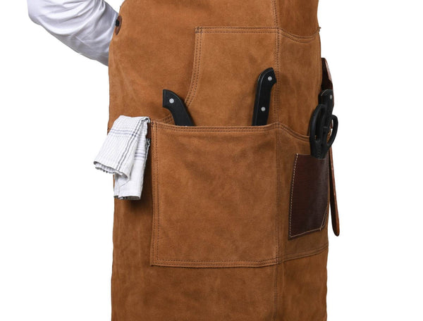 Arucas Suede Apron - Caramel Brown - Aaron Leather Goods