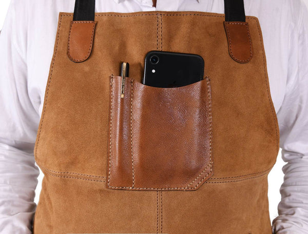 Florence Suede Apron - Light Brown - Aaron Leather Goods