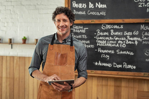 Florence Suede Apron - Light Brown - Aaron Leather Goods