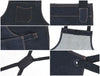 Benito Leather Canvas Apron - Denim Blue - Aaron Leather Goods