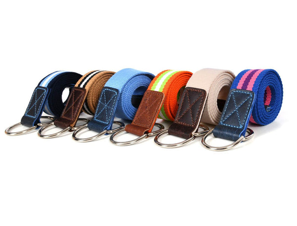 Enova Canvas Belt with D-ring - Coffee-Brown - Aaron Leather Goods
