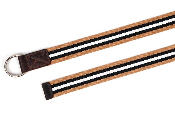 Enova Canvas Belt with D-ring - Coffee-Brown - Aaron Leather Goods