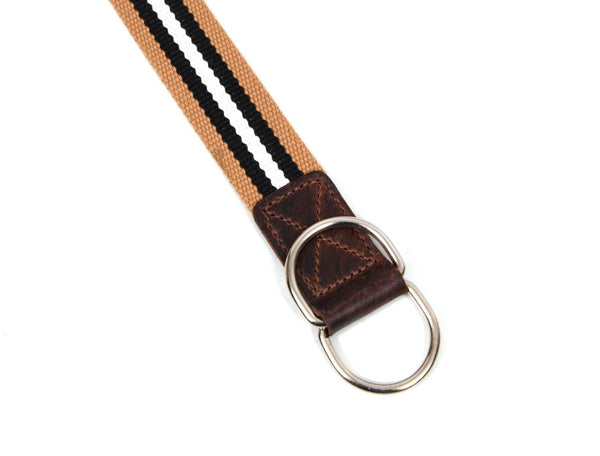 Enova Canvas Belt with D-ring - Coffee-Brown - Aaron Leather Goods