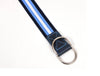 Enova Canvas Belt with D-ring - white-blue - Aaron Leather Goods