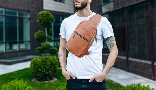 Alvin Leather Backpack - Caramel Brown - Aaron Leather Goods
