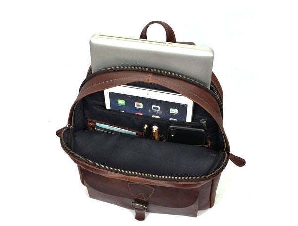 Marseille Leather Backpack – Walnut Brown - Aaron Leather Goods