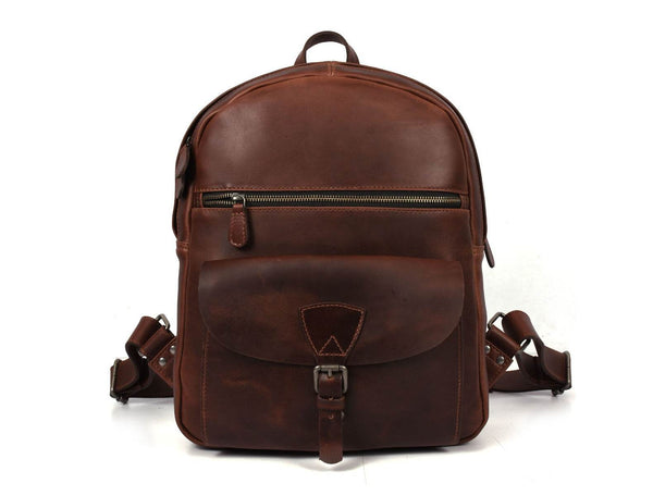 Marseille Leather Backpack – Walnut Brown - Aaron Leather Goods