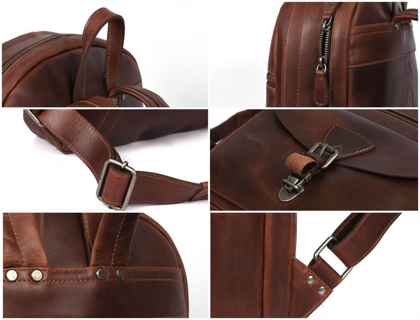 Marseille Leather Backpack – Walnut Brown - Aaron Leather Goods