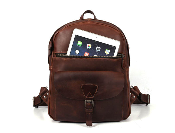 Marseille Leather Backpack – Walnut Brown - Aaron Leather Goods