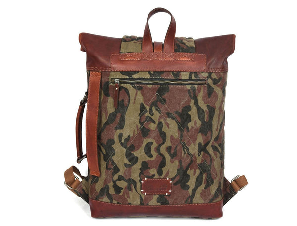 Fargo Camouflage Backpack - Camo Green - Aaron Leather Goods