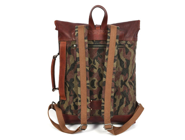 Fargo Camouflage Backpack - Camo Green - Aaron Leather Goods