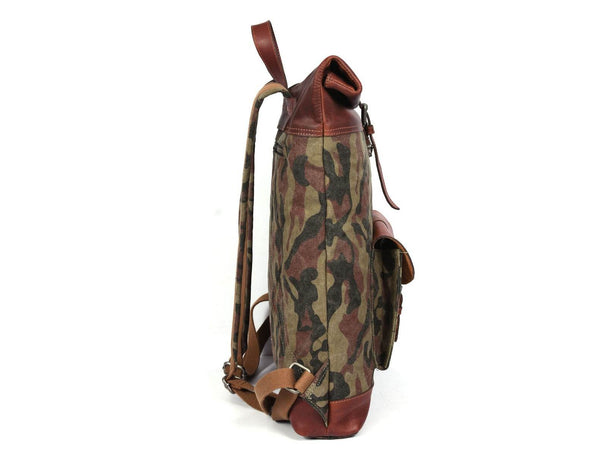 Fargo Camouflage Backpack - Camo Green - Aaron Leather Goods