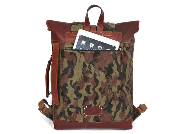 Fargo Camouflage Backpack - Camo Green - Aaron Leather Goods