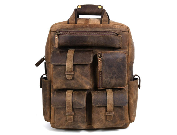 Alexander Leather Backpack - Cedar - Aaron Leather Goods