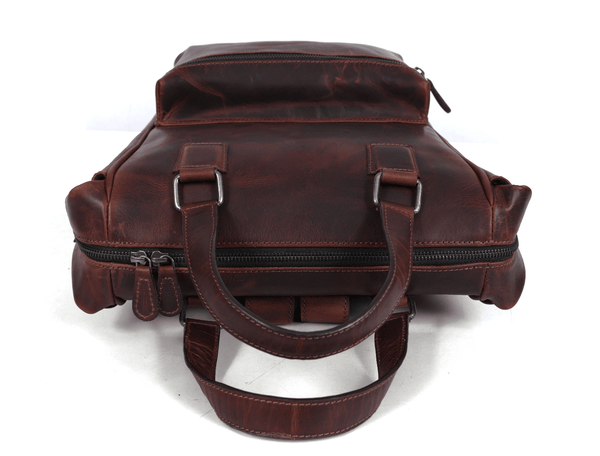 Oakland Leather Backpack - Walnut Brown - Aaron Leather Goods